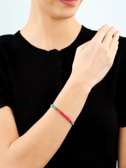 Bransoletka z elementami srebra z efektem Tie Dye