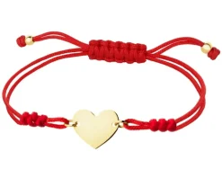 Bransoletka z elementami z żółtego złota - serce