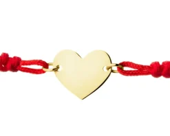 Bransoletka z elementami z żółtego złota - serce