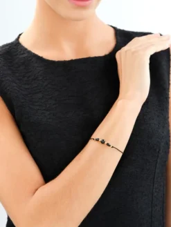 Bransoletka z elementami srebra i agatami