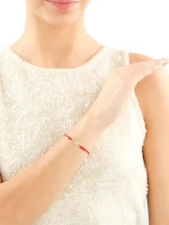 Bransoletka z elementami żółtego złota i diamentami - nieskończoność, serce - 0,01 ct - próba 375