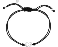 Bransoletka z elementami srebra - serce, nieskończoność, love