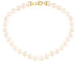 Bransoletka z elementami z żółtego złota - perły