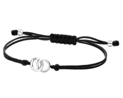 Bransoletka z elementami białego złota i diamentem - 0,004 ct - próba 585