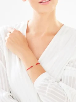 Bransoletka z elementami żółtego złota i diamentem - nieskończoność - 0,004 ct - próba 375