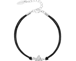 Bransoletka z elementami srebra i cyrkoniami - motyle