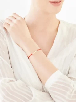 Bransoletka z elementami żółtego złota i diamentem - serce - 0,004 ct - próba 375