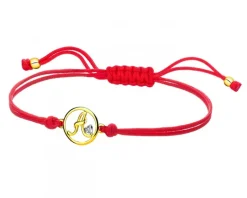 Bransoletka z elementami żółtego złota i diamentem - litera A - 0,003 ct - próba 375