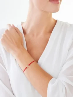 Bransoletka z elementami żółtego złota i diamentem - litera A - 0,003 ct - próba 375