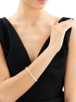 Bransoletka z elementami z żółtego złota - perły