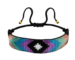 Bransoletka z elementami z żółtego złota i koralikami