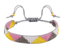 Bransoletka z elementami z żółtego złota i koralikami