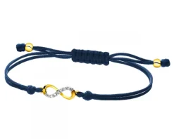 Bransoletka z elementami z żółtego złota i diamentem - nieskończoność - 0,004 ct - próba 375