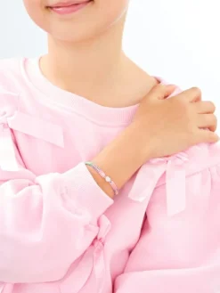 Bransoletka z elementami srebra i cyrkoniami z efektem Tie Dye - serce