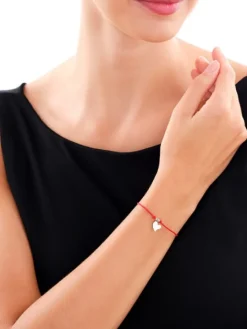 Bransoletka z elementami srebrna - serce