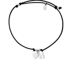 Bransoletka z elementami srebra - litera H, serce