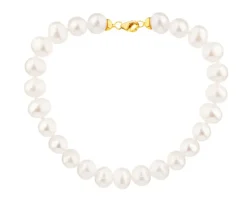 Bransoletka z elementami z żółtego złota - perły