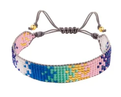 Bransoletka z elementami z żółtego złota i koralikami