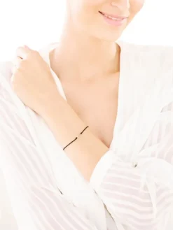 Bransoletka z elementami żółtego złota i diamentem - serce - 0,004 ct - próba 375