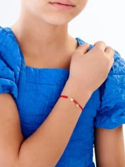 Bransoletka z elementami żółtego złota i diamentem - gwiazdy - 0,005 ct - próba 585