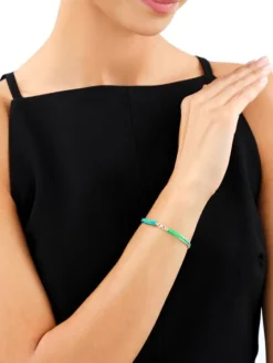 Bransoletka z elementami srebra i cyrkonią z efektem Tie Dye - nieskończoność