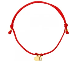 Bransoletka z elementami z żółtego złota z cyrkonią - Serce