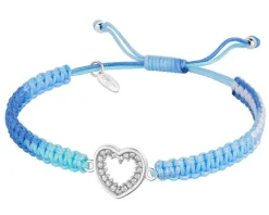 Bransoletka z elementami srebra i cyrkoniami z efektem Tie Dye - serce