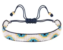 Bransoletka z elementami z żółtego złota i koralikami