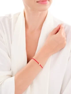 Bransoletka z elementami żółtego złota z diamentem - serce - 0,004 ct - próba 375