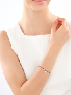 Bransoletka z elementami srebra - koniczyna