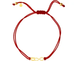 Bransoletka z elementami z żółtego złota - serce nieskończoność