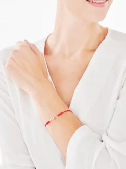 Bransoletka z elementami żółtego złota i diamentem - EKG serca - 0,005 ct - próba 375