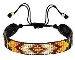 Bransoletka z elementami z żółtego złota i koralikami