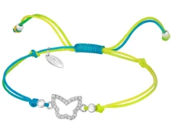 Bransoletka z elementami srebra i cyrkoniami z efektem Tie Dye - motyl