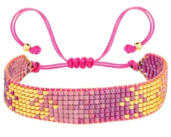 Bransoletka z elementami z żółtego złota i koralikami