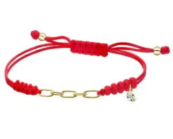 Bransoletka z elementami żółtego złota i diamentem - 0,003 ct - próba 375