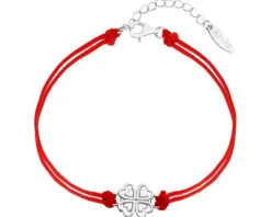 Bransoletka z elementami srebra - koniczyna