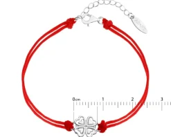 Bransoletka z elementami srebra - koniczyna