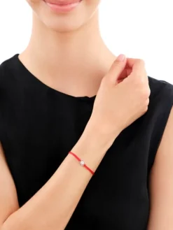 Bransoletka z elementami srebra - koniczyna