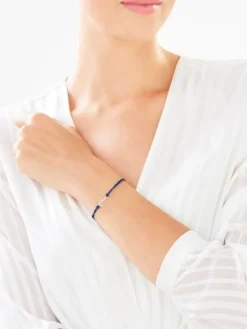 Bransoletka z elementami białego złota i diamentami - skrzydło - 0,01 ct - próba 375