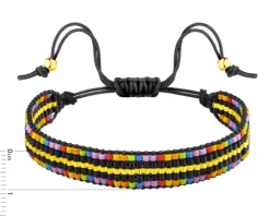 Bransoletka z elementami z żółtego złota i koralikami