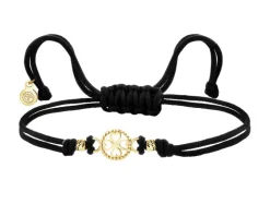 Bransoletka z elementami z żółtego złota - koniczyna