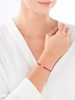 Bransoletka z elementami żółtego złota i diamentem -  litera M, serce - 0,003 ct - próba 375