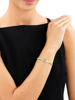 Bransoletka z elementami srebra z efektem Tie Dye - drzewko