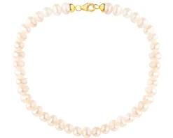 Bransoletka z elementami z żółtego złota - perły