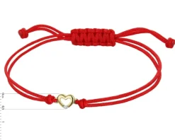 Bransoletka z elementami żółtego złota z diamentem - serce - 0,004 ct - próba 585