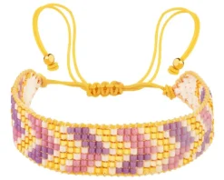 Bransoletka z elementami z żółtego złota i koralikami
