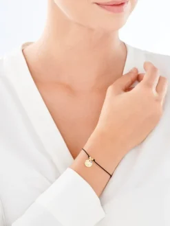 Bransoletka z elementami srebra i szkłem - Byk