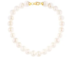 Bransoletka z elementami żółtego złota - perły