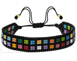 Bransoletka z elementami z żółtego złota i koralikami